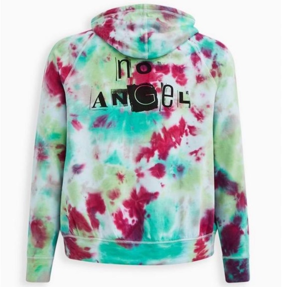 Torrid LoveSick Zip-Up Hoodie - French Terry Multi Tie-Dye No Angel - Picture 3 of 5